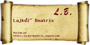 Lajkó Beatrix névjegykártya