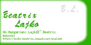beatrix lajko business card